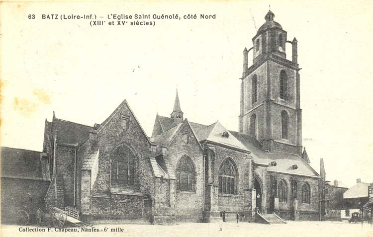 (44 - Loire Atlantique) Batz sur Mer - L'Eglise Saint-Guénolé, côté Nord (XIIIe et XVe siècles)
