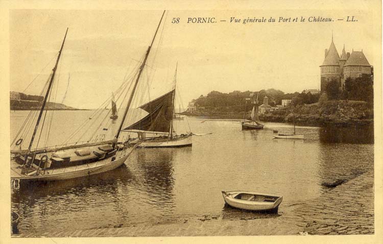 (44 - Loire Atlantique) Pornic - Vue générale du port et le Château